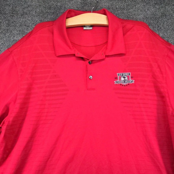 Tiger Woods Dri-Fit Men's US Open Pebble Beach Polo Shirt Red XXL Short Sleeve - Picture 3 of 14